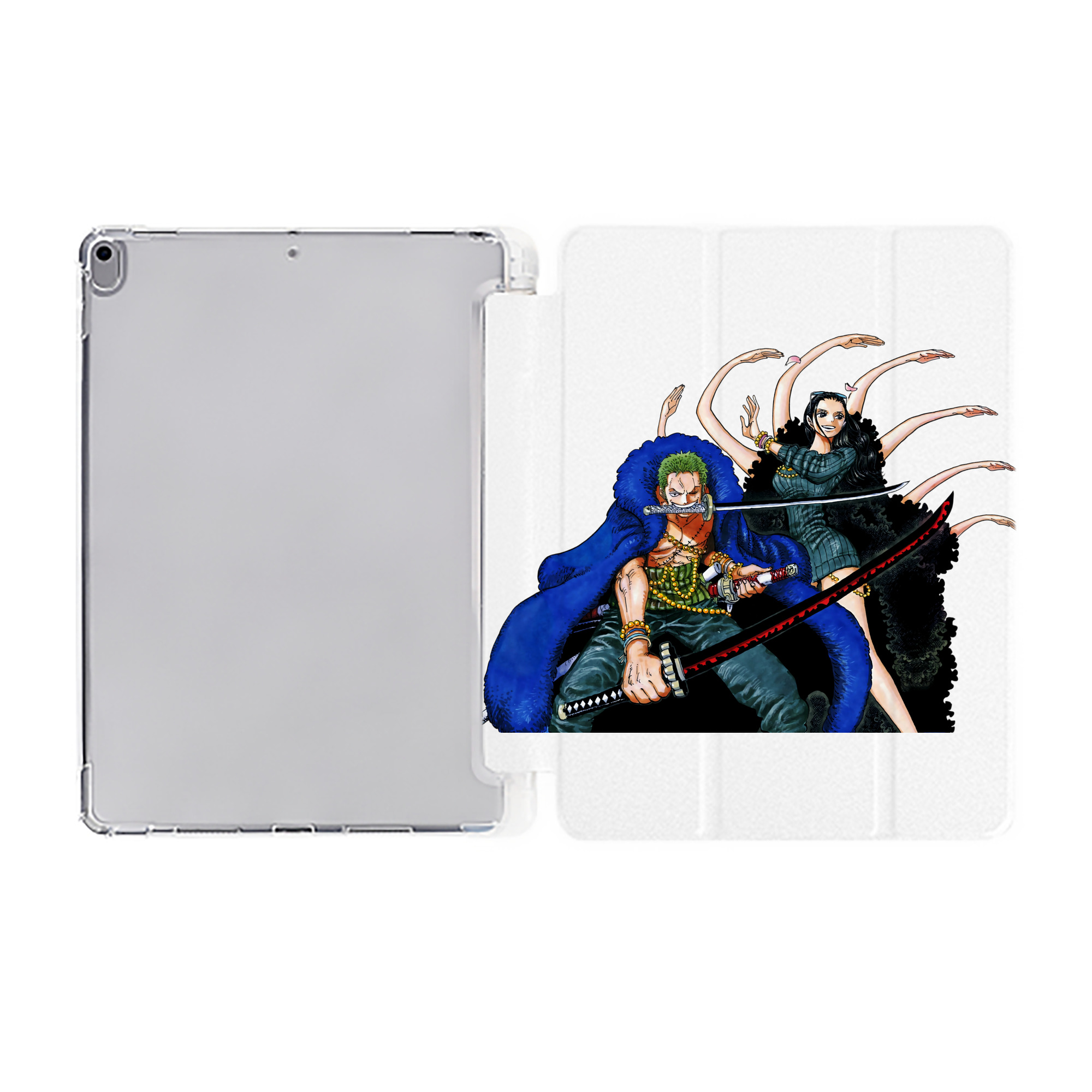 （画像用） ワンピース ロロノア・ゾロ ONE PIECE Roronoa Zoro IPad ケース ペン収納付き 三つ折りスタンド PUレザー×シリコン 対応機種9.5/10.5/10.9インチ